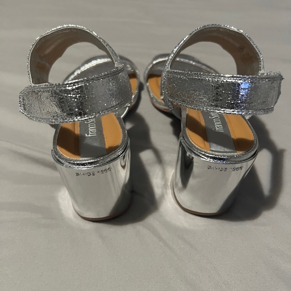 Franco Sarto Silver Block Heel Sandals - size 6 1/2 - Picture 7 of 9